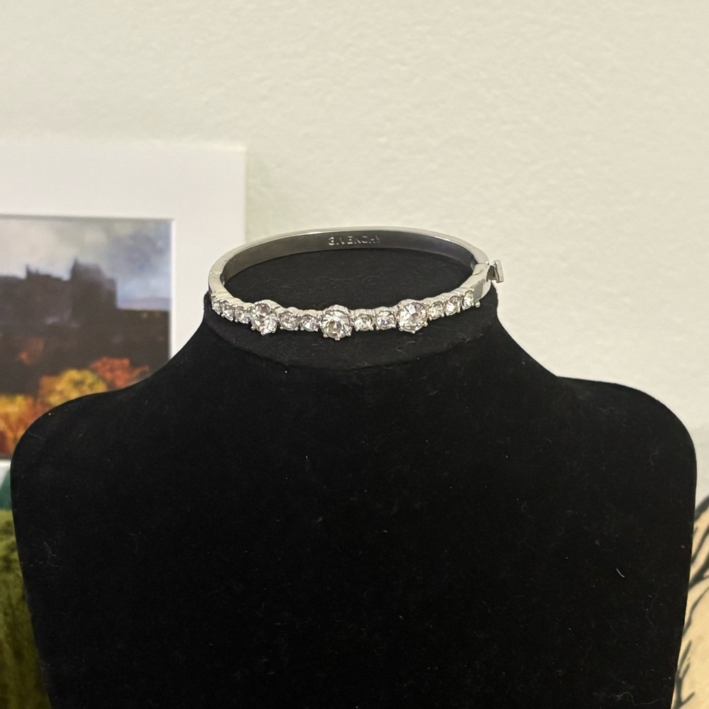 Givenchy clear crystal rhodium plated bracelet